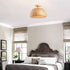 YeLEEiNO Ceiling Lights, Rattan Semi Flush Mount Ceiling Light, Mini Bamboo Ceiling Light Fixture, Handmade Boho Rattan