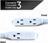YOJOE 8 ft Flat Plug Extension Cord with 3 Outlets, 16/3 SJTW Heavy Duty for Christmas Lights