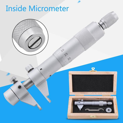 Inside Micrometer Set, Internal Diameter Gage Gauge Hole Bore 5-30mm Range, Accurate + Wrench + Calibration Ring