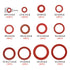 XINGYHENG 600Pcs Fiber Flat Washer Assortment Kit, 12 Sizes, Red Steel Paper Insulation for Plumbing Automotive Repair