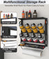 8 2 Spray Paint Can Holder with Paper Towel Holder for Home Garage Organizer, Wall Mount Paint Bottle Tool Utility