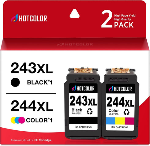 PG-243 CL-244 Replacement for Canon 243 and 244 Ink Cartridges, 2PK for Canon Printers