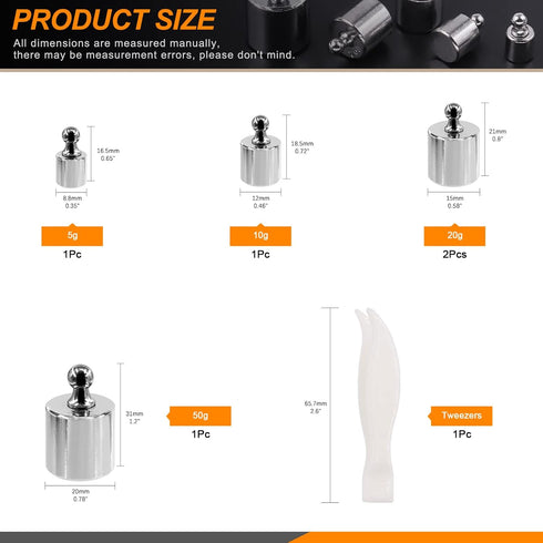 Precision Calibration Weight Set for Digital Balance Scale, Jewellery Scale (100g Set (Gram))