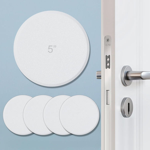 HOME MASTER HARDWARE 5" Wall Protector Round, 5 Pack Doorknob Wall Shield Guard with Self Adhesive Sticker