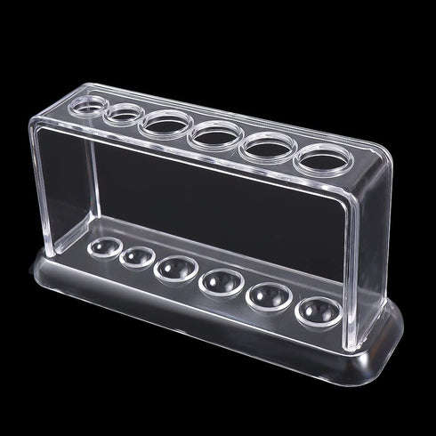 Plastic Clear Test Tube Rack, 6 Holes Stand, Lab Test Tube Stand Shelf School Supply