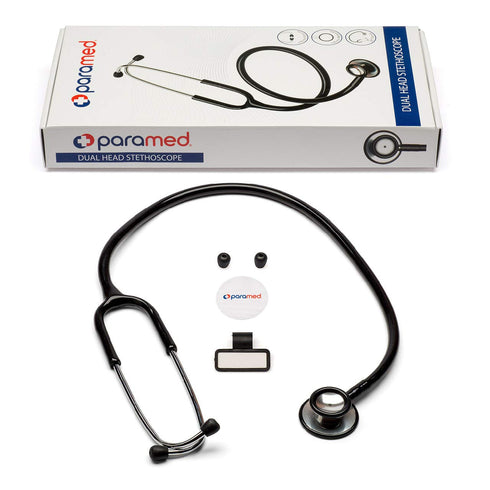 PARAMED Classic Dual Head Cardiology Stethoscope - 22 inch for Medical, Clinical, Home Use, Men Women