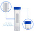 Ackers Science 25pcs-50ml Plastic Centrifuge Tubes, Skirted Conical Bottom, Graduated Marks, Blue Screw Cap