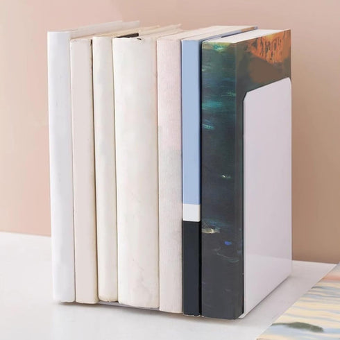 ZIRANU Simple Bookends L-Shaped Bookends Book Stoppers Desk Bookshelf Book Holders Shelf Book End for Library Bedroom
