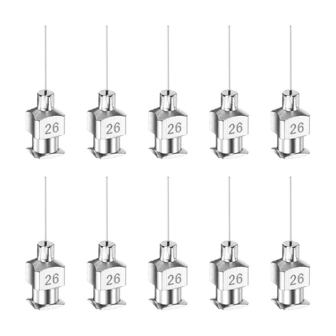 10pcs 26Gauge Stainless Steel Dispensing Needles, 1/2" Blunt Tips Luer Lock for Thick Liquids, Lab Use