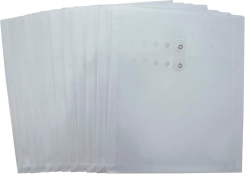 School Smart Top Loading Polypropylene String Envelopes - Letter Size - Pack of 12 - Clear - 082260 by School Smart