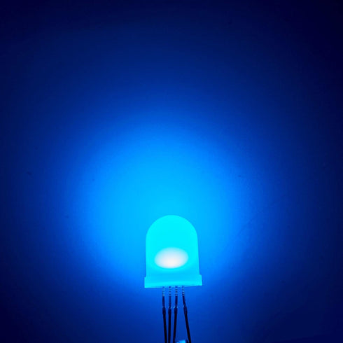 CHANZON 50 pcs 10mm RGB Multicolor Diffused LED Diode Lights Common Cathode (Frosted Round 3 Color) for Electronics