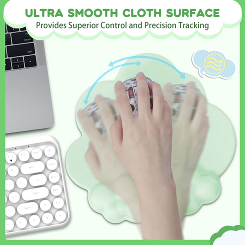 Cloud Mouse Pad with Wrist Rest Support, Ergonomic Gaming Mouse Pad Pain Relief, Portable Comfortable Mousepad Non-Slip