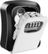 Key Lock Box, Resettable 4 Digit Combination Spare Key Safe, Weatherproof Key Storage Lock Box for Home, Office