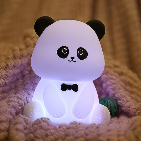 Myzztek Panda Lamp for Kids Room, Pat Control Panda Light for Breastfeeding, Silicone