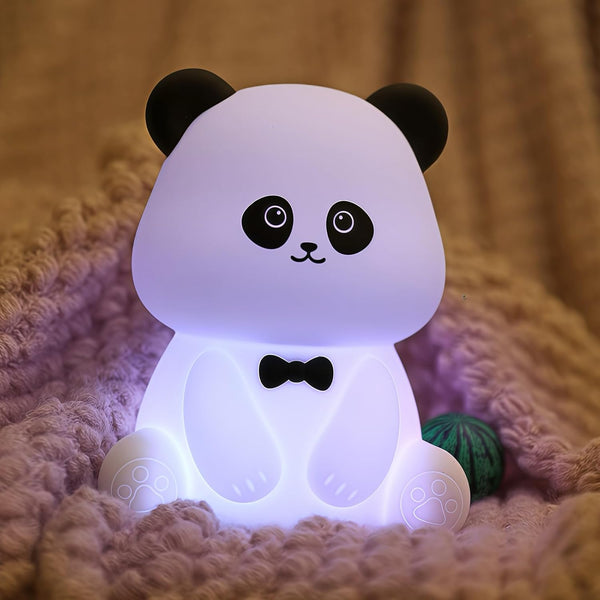 Myzztek Panda Lamp for Kids Room, Pat Control Panda Light for Breastfeeding, Silicone