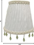 CSO-1033-5WH 3 5 4.5, Royal Designs, Inc. Beaded Ruche Pleat Empire Chandelier Shade with Designer Trim, x x White