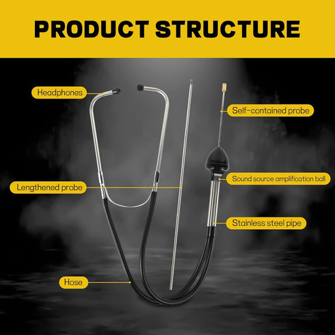 Automotive Stethoscope, Mechanic Stethoscope Sensitive Hearing Tool, Car Mechanic Cylinder Engine Diagnostic