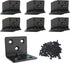 Aufuga Black Stainless Steel Shelf Bracket,Joint Right Angle Bracket,L Shape Heavy Duty Metal