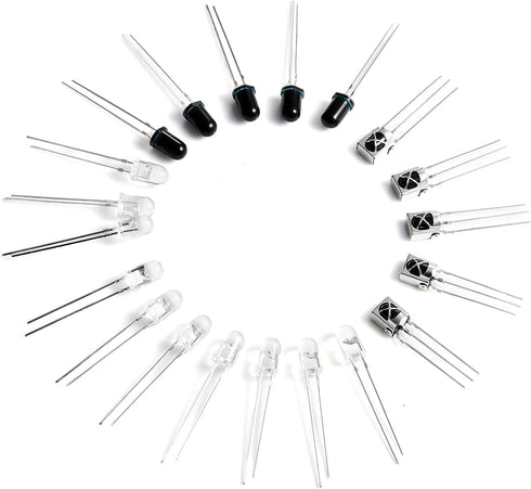 Chanzon 940nm IR Infrared LED Diode Kit, 5mm Emitter + Receiver, 20pcs Lighting Bulbs for Arduino Raspberry