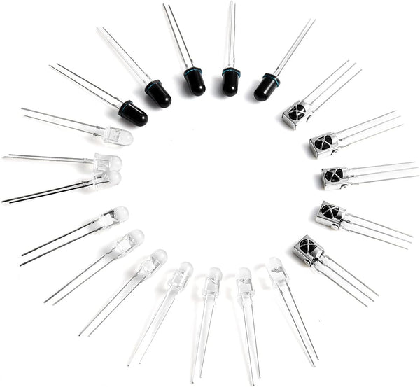 Chanzon 940nm IR Infrared LED Diode Kit, 5mm Emitter + Receiver, 20pcs Lighting Bulbs for Arduino Raspberry