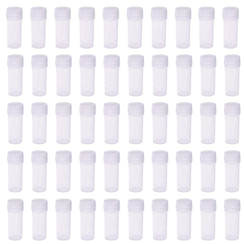 5ml Plastic Test Tubes - Small Vial Storage Container for Lab - 50pcs