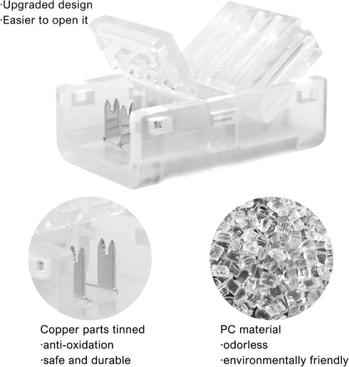 RGBZONE 10 Packs 4-Pin RGB LED Light Strip Connectors, 10mm Wide Unwired Solderless Quick Connectors