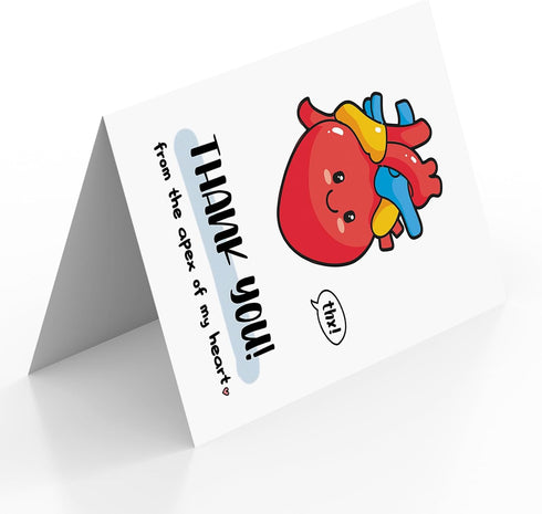 mmuue Cute Thank You Card for Heart Surgeon, Funny Thank you Gift for Women Men, Appreciation Card for Doctor Nurse