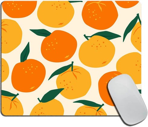 Mouse Pad Oranges, Pink Office Decor for Women, Summer Fruits Mousepad Gift for Coworker Boss