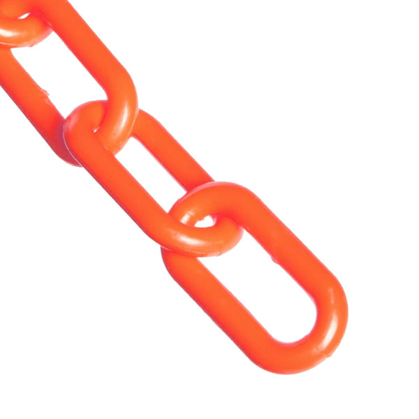 Mr. Chain Plastic Barrier Chain Reel, Traffic Orange, 1.5-Inch Link Diameter, 50-Foot Length