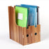 MUNEFE Desk File Sorter Organizer, Wooden Desk Organizer, Magazine Book File Stand Organizer, Desktop Bookshelf Storage