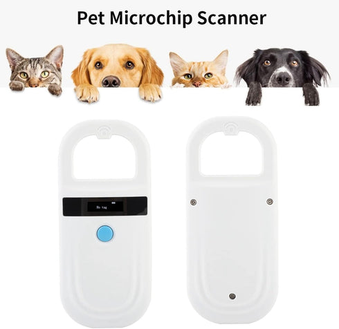 ISO11784 11785 ASHATA Pet Microchip Scanner, Rechargeable Animal Chip ID Scanner OLED Display Support FDX B / EMID