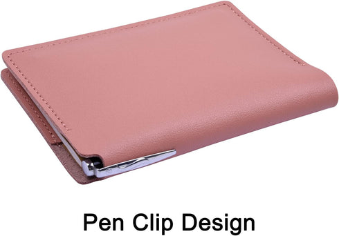 Wisdompro 2 Pack Journal Cover, PU Leather Notebook Cover for Field Notes or 3.5" x 5.5" Pocket Notebooks - Pink