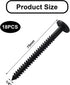 Aoserge 18Pcs 3 Inch Vinyl Shutter Screws - Black Exterior Shutter Fasteners with Reverse Barb Design for Secure