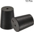 MECCANIXITY Rubber Tapered Plug 16mm to 20mm Black with Hole, Test Tubes Bungs Stopper, 10 Pieces