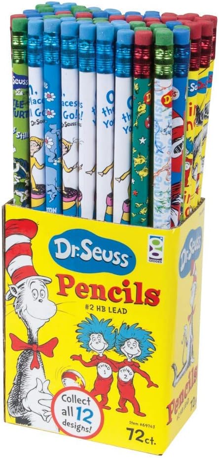 Raymond Geddes Dr. Seuss Assorted Number 2 Pencils for Kids (Pack of 72)