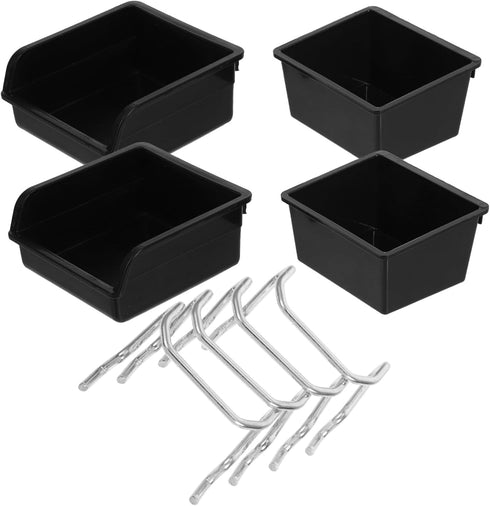 OUNONA 4pcs Pegboard Organizer Set Wall-Mounted Bins Cup Holders for Tools Wrench