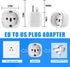 Europe to US Plug Adapter, OFOAEEA 2 Pack European to USA Plug Adapter, EU to US Plug Adapter, Europe to USA Travel Converter for EU Spain France Type C/E/F Plugs to US Power Adapter