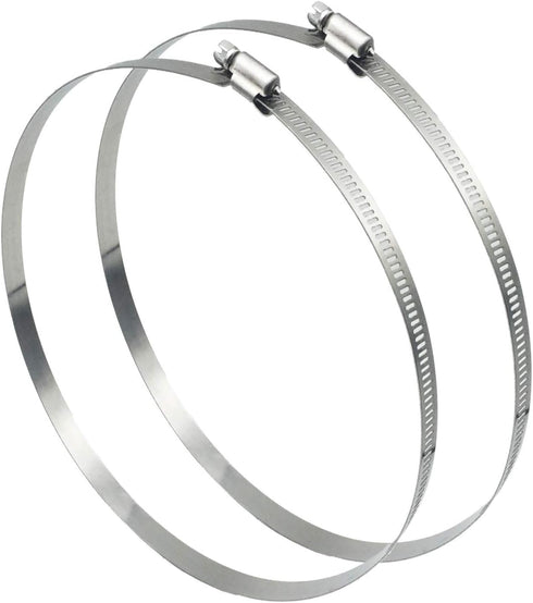 2Pcs 12" Diameter Adjustable 304 Stainless Steel Duct Clamps, Hose Clamp Pipe Clamp for Air Ducting