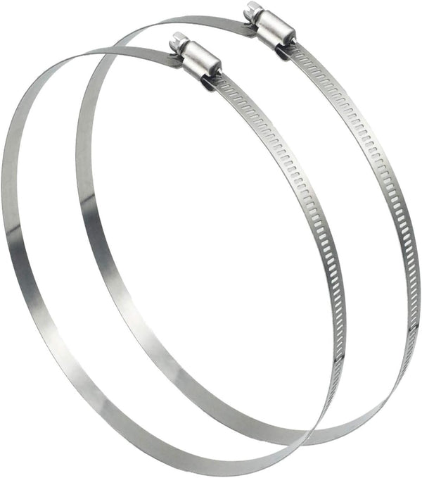2Pcs 12" Diameter Adjustable 304 Stainless Steel Duct Clamps, Hose Clamp Pipe Clamp for Air Ducting