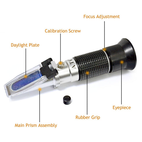 Honey Refractometer for Moisture, Brix and Baume, 3-in-1 Uses, 58-90% Brix Scale Range for Honey, Maple Syrup, and