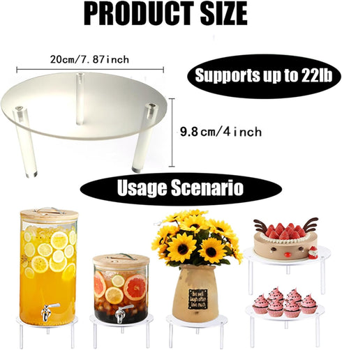ZHIVEZEN 7.87 Inch Drink Dispenser Stand,Clear Acrylic Stands,Fit Max Diameter of Glass Drink Dispenser,Water Dispenser