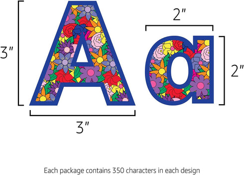 Hygloss Products Bulletin Board Letters and Numbers - Punch Out Flower Pot Design Combo, 3 Inch, 350 Pieces