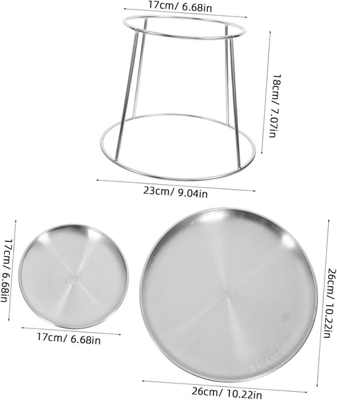 Double-Layer Stainless Steel Seafood Display Tray Reusable Serving Plate for Parties Buffet and Weddings for Oysters