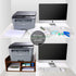 PAG Desktop Printer Stand with Storage, Wooden Paper Holder Rack for Desk Organization, Retro Brown