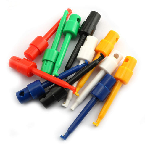 12-Pack 58mm Multi-Colored Test Hook Clips for Electrical Testing Probe Grabbers