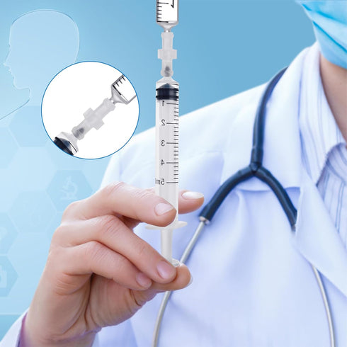 30 PCS Luer Lock Syringe Adapter for Bottles, Clear Female Luer to Syringe Transfer Connector