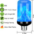 Y-STOP 4 Pack LED Flame Light Bulb, E26 Base Flickering Light Bulbs with 4 Modes for Halloween, Christmas, Home Decor