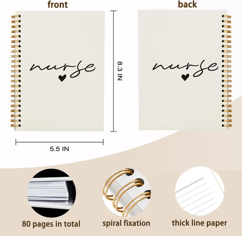 Nurse Gifts Hardcover College Spiral Notebook Journal for Work Notes, Nursing Student Graduation Gifts (5.5x8.3)