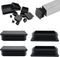 EASYEAH 4" (100mm) Plastic Hole Plugs Black-Square Chair Leg Caps & Pipe