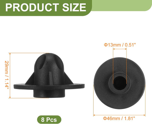 8Pcs 0.51 Inch uxcell Camping Chair Foot Cover, Plastic Table Legs Feet Covers Furniture Floor Protector for Outdoor